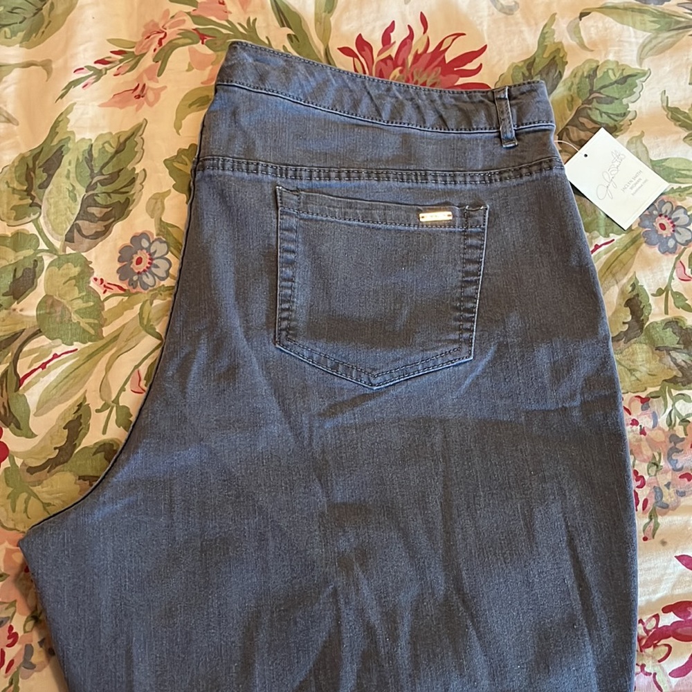 JACLYN SMITH Size 22W Lightweight Stretch Denim GRAY Cotton Blend $59 NEW